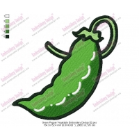 Green Pepper Vegetable Embroidery Design 02